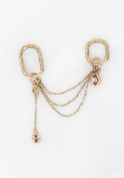 Single 9k Dala Pink Tourmaline Chain Clicker Rings