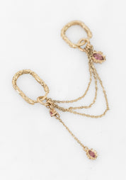 Single 9k Dala Pink Tourmaline Chain Clicker Rings