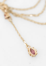 Single 9k Dala Pink Tourmaline Chain Clicker Rings