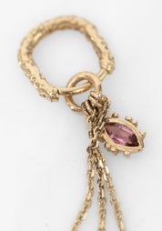 Single 9k Dala Pink Tourmaline Chain Clicker Rings