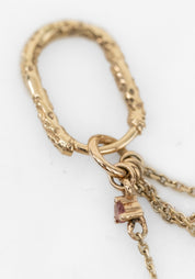 Single 9k Dala Pink Tourmaline Chain Clicker Rings