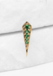 Single 9k Emerald Long Point Rhombus Stud