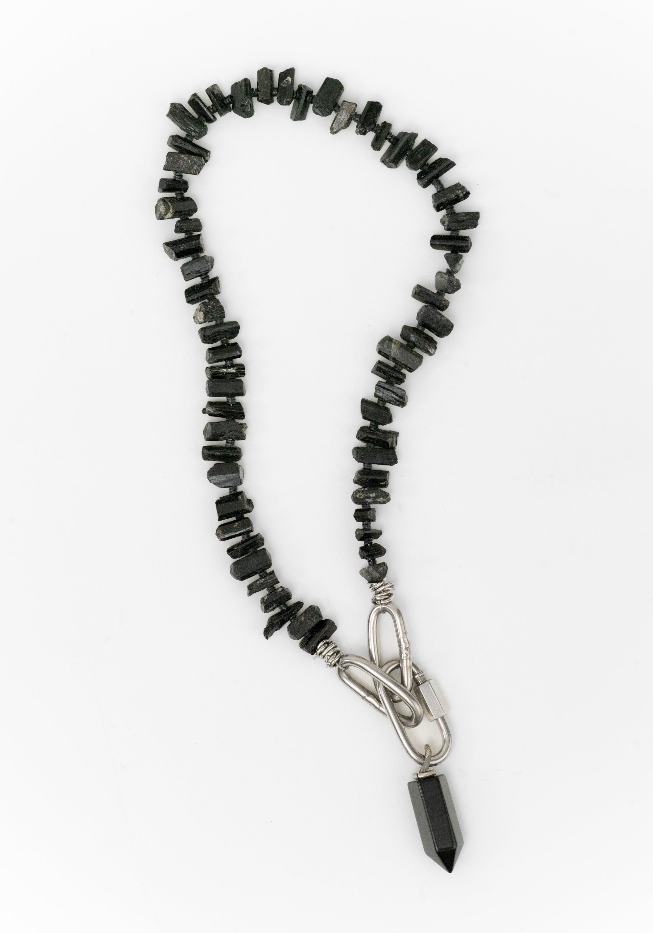 Black Tourmaline Stainless Chain Necklace