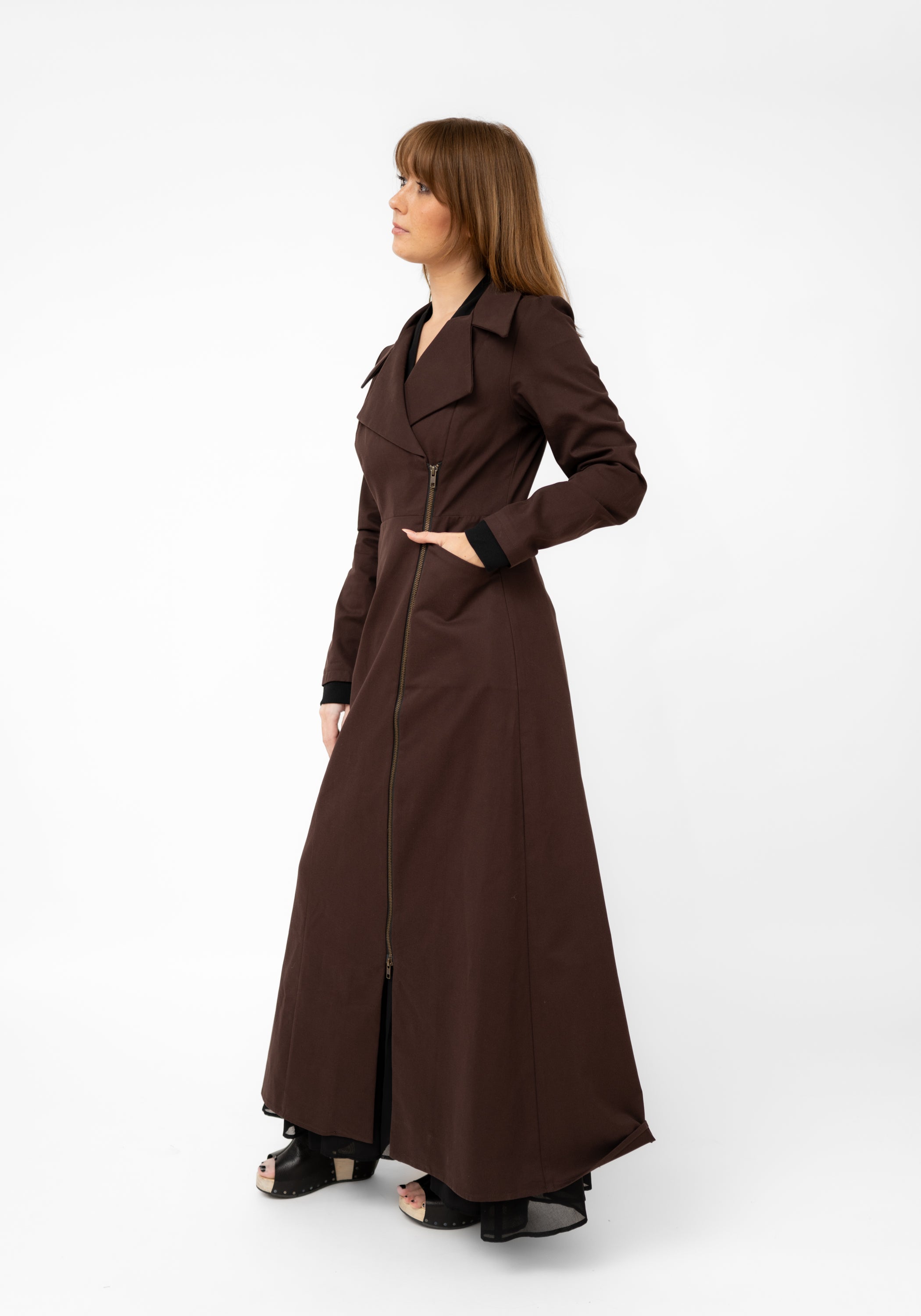 McClearon Zip Front Maxi Jacket