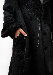 Shiro Textured Wool Blend Maxi Cardigan