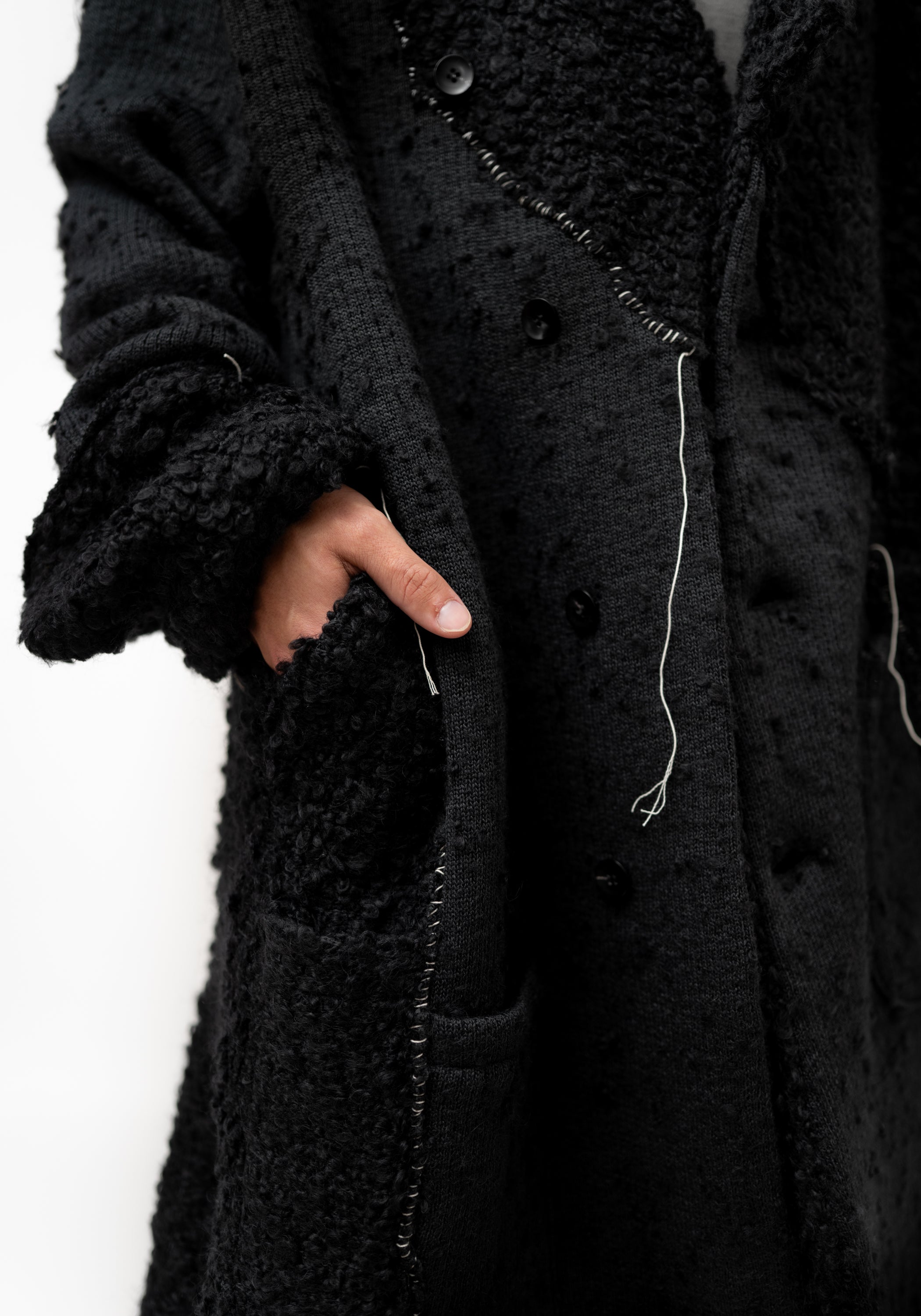 Shiro Textured Wool Blend Maxi Cardigan