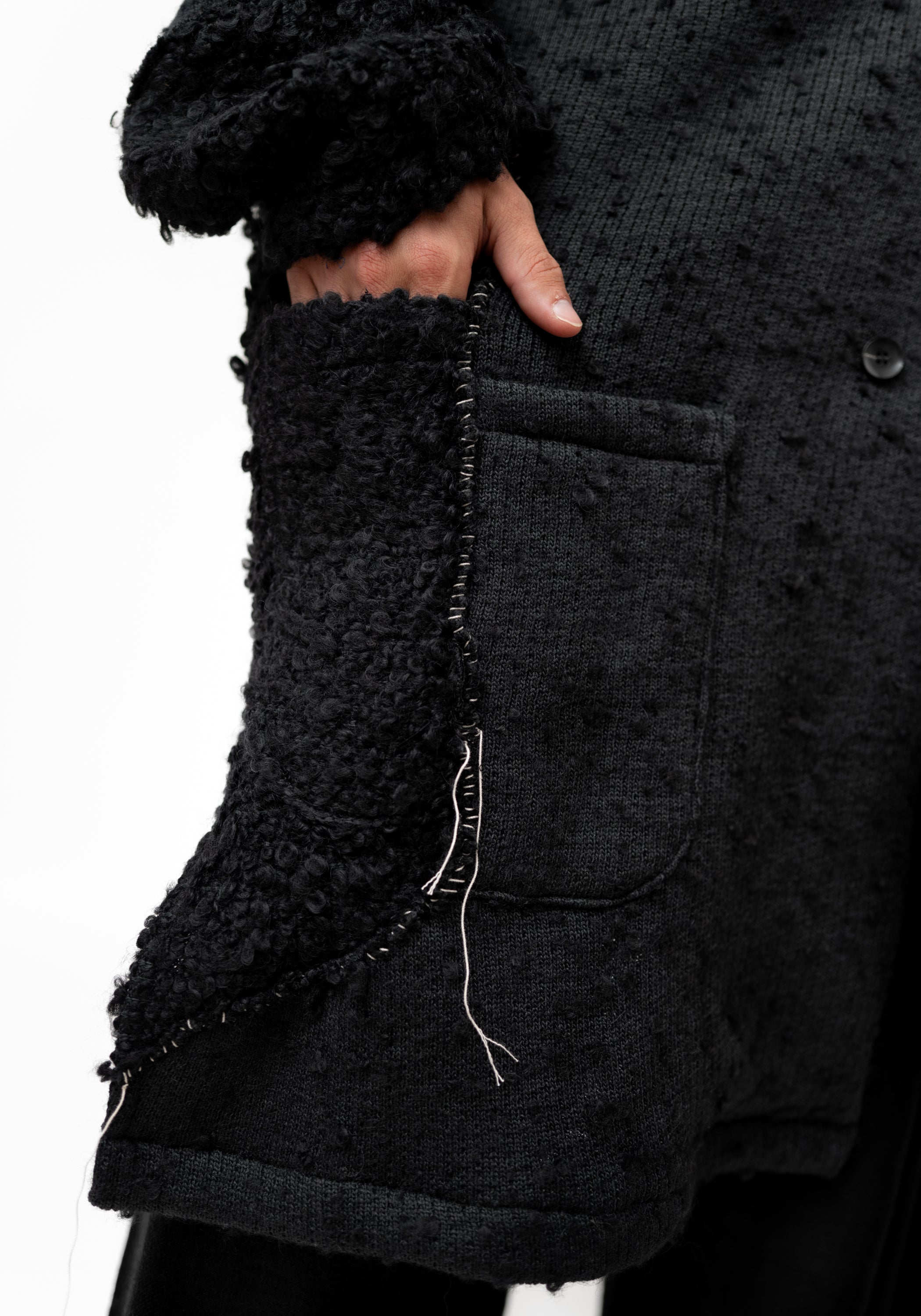 Shiro Textured Wool Blend Maxi Cardigan