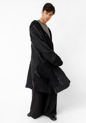Shiro Textured Wool Blend Maxi Cardigan