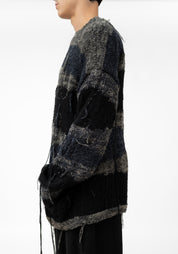 Kyomu Oversized Striped Wool Blend Cardigan