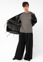 Kyomu Oversized Striped Wool Blend Cardigan