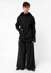 Isao High Neck Seam Detail Wool Pullover