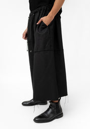Takumi Cropped Wide Leg Paneled Wool Pants