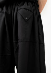 Takumi Cropped Wide Leg Paneled Wool Pants