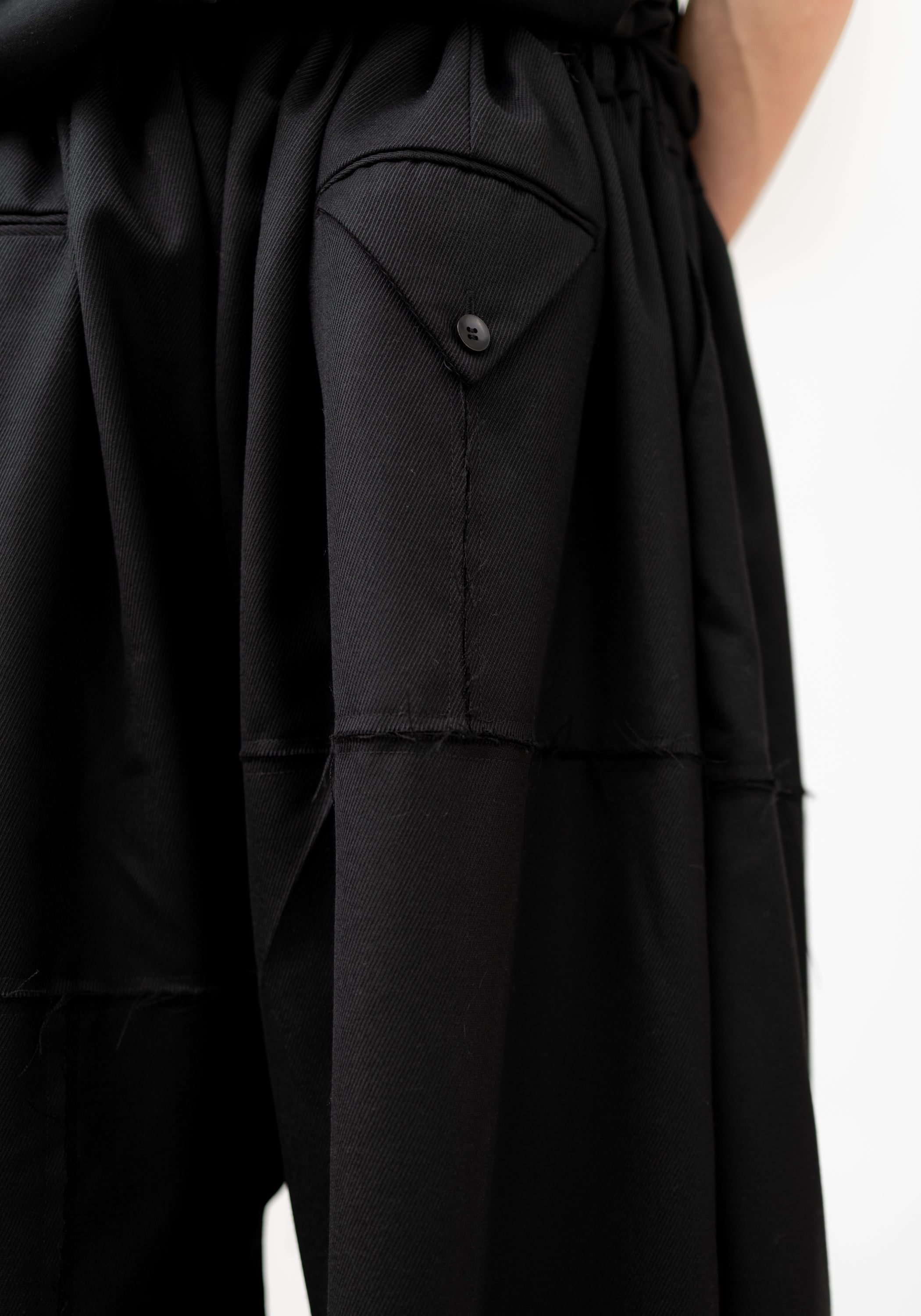 Takumi Cropped Wide Leg Paneled Wool Pants