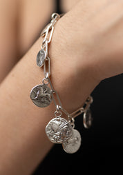 Sterling Oroboros Ancient Coin Bracelet