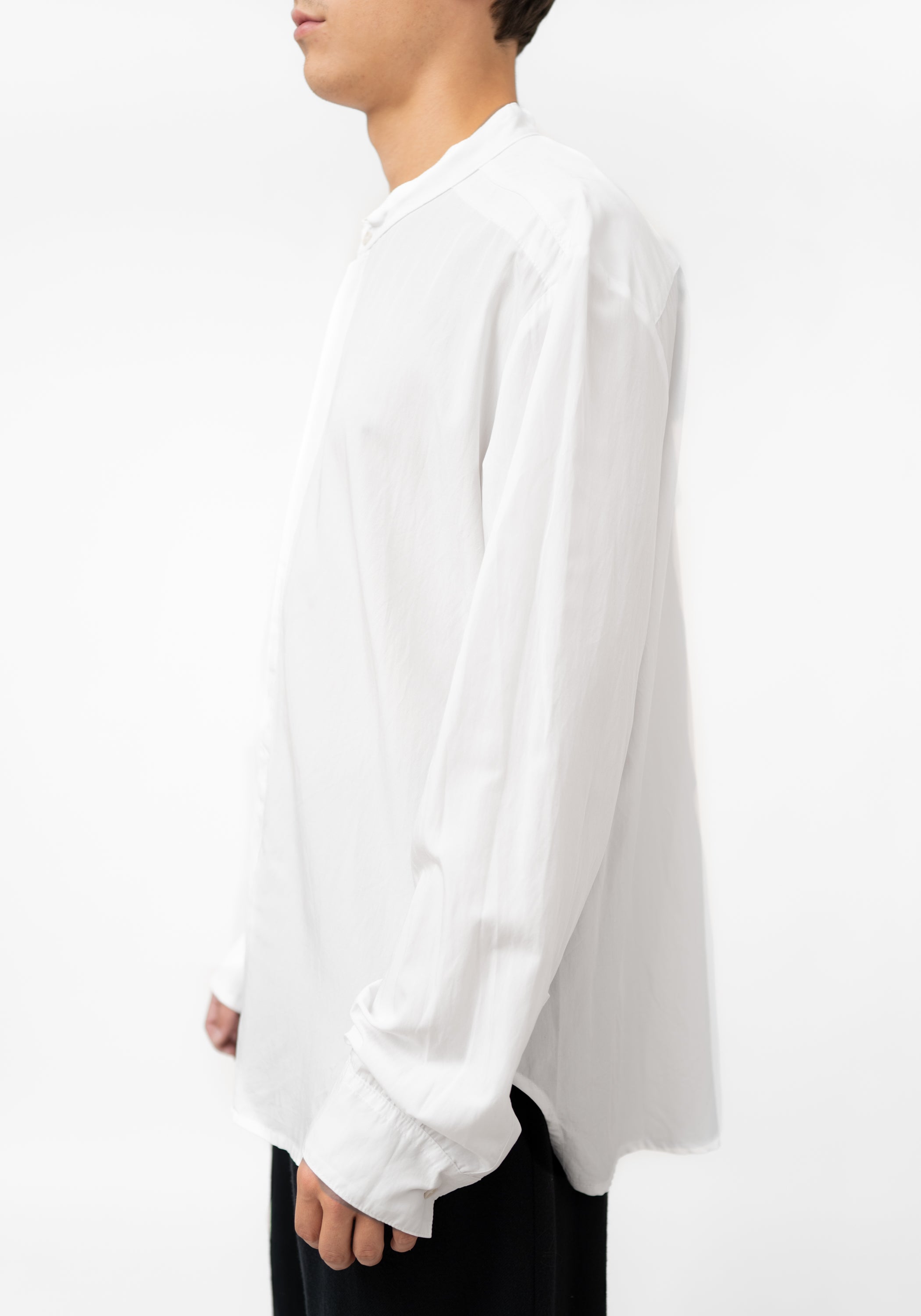 Band Collar Button Front Shirt
