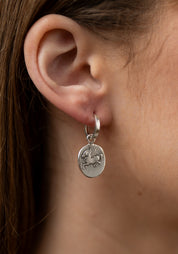 Single Sterling Pegasus Coin Earring