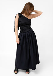 One Shoulder Button Side Maxi Dress