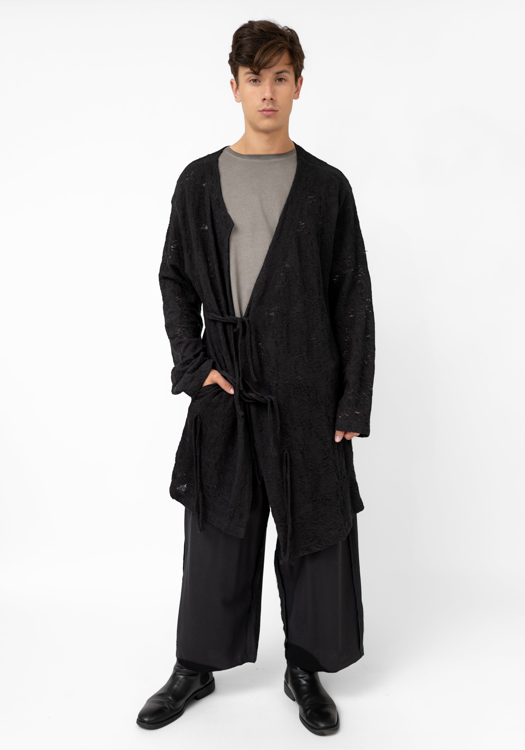 Issei Wool Blend Tie Front Cardigan