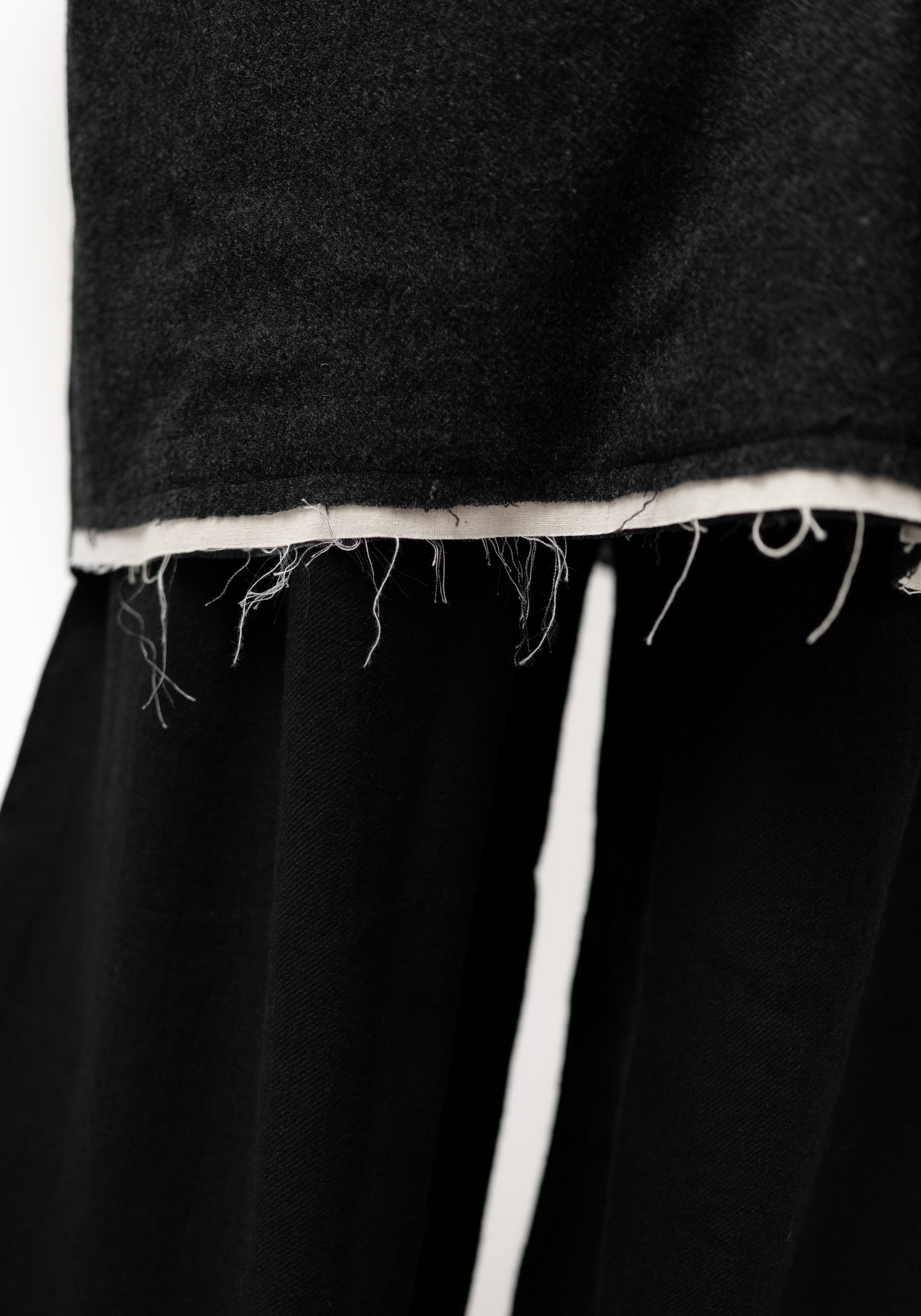 Kiran Oversized Distressed Details Wool Jacket