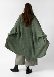 Oversized Open Front Wool Blend Knit Cardigan