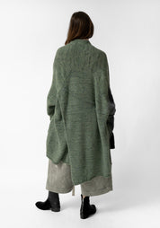 Oversized Open Front Wool Blend Knit Cardigan