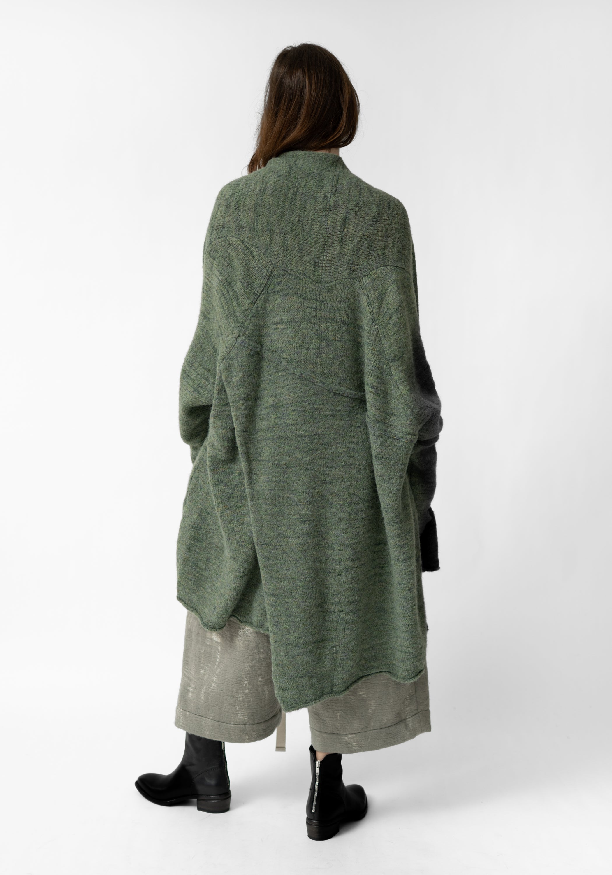 Oversized Open Front Wool Blend Knit Cardigan
