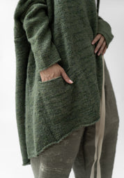 Oversized Open Front Wool Blend Knit Cardigan