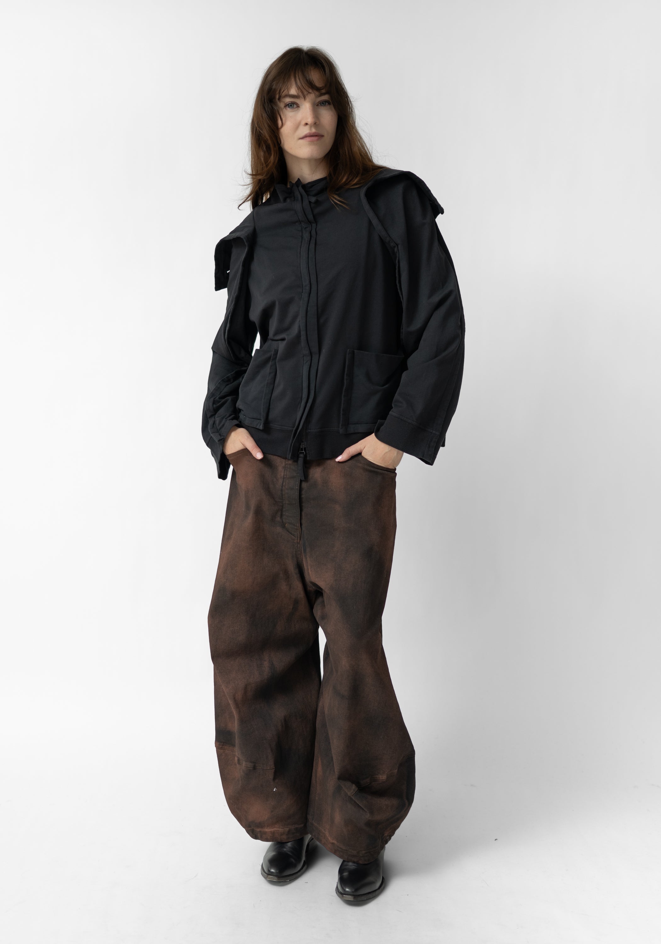 Over dyed Drop Seat Tapered Balloon Leg Pants