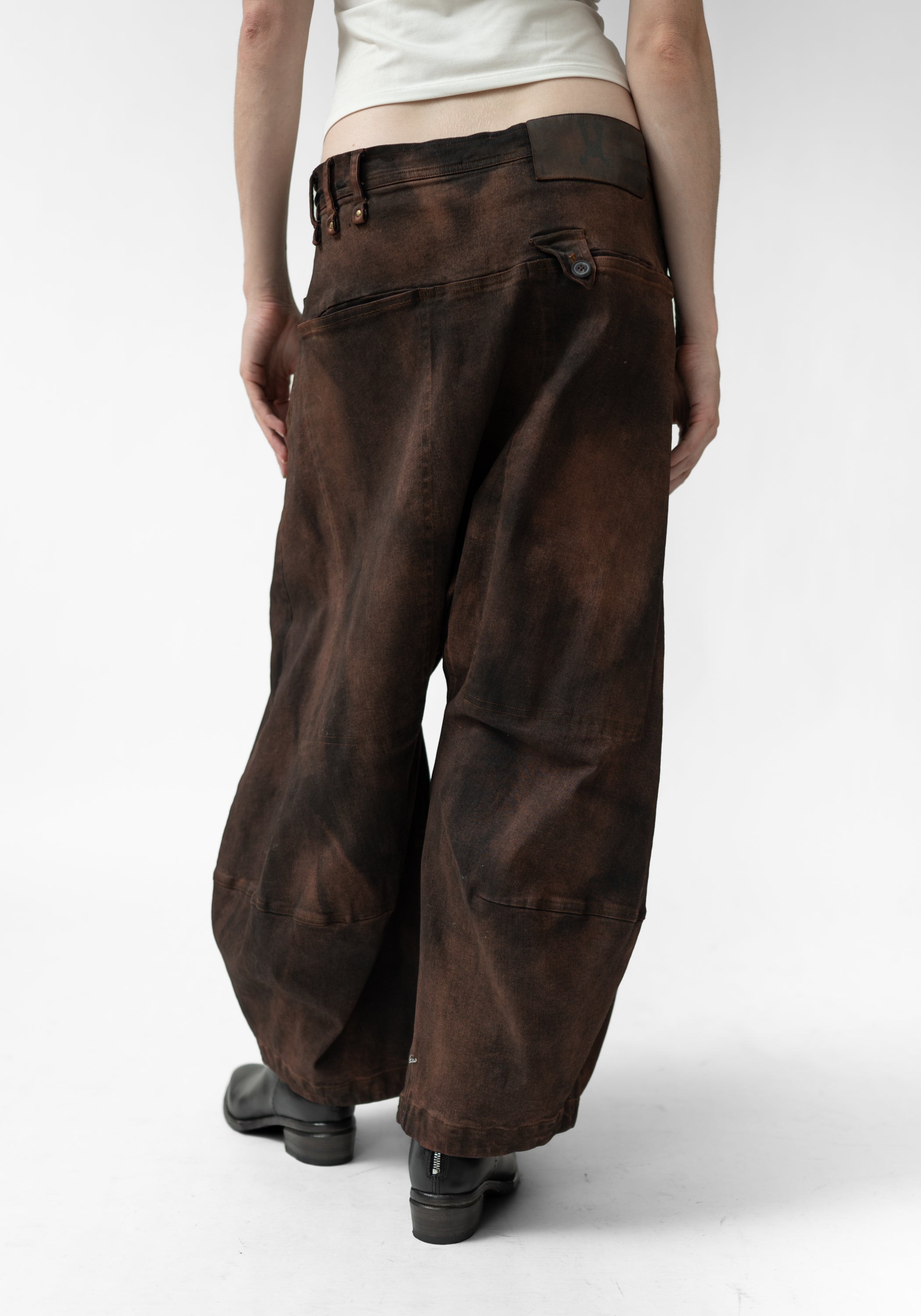 Over dyed Drop Seat Tapered Balloon Leg Pants