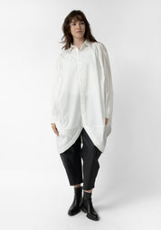 Oversized Asymmetric Button Front Blouse