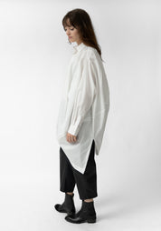 Oversized Asymmetric Button Front Blouse
