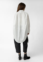 Oversized Asymmetric Button Front Blouse