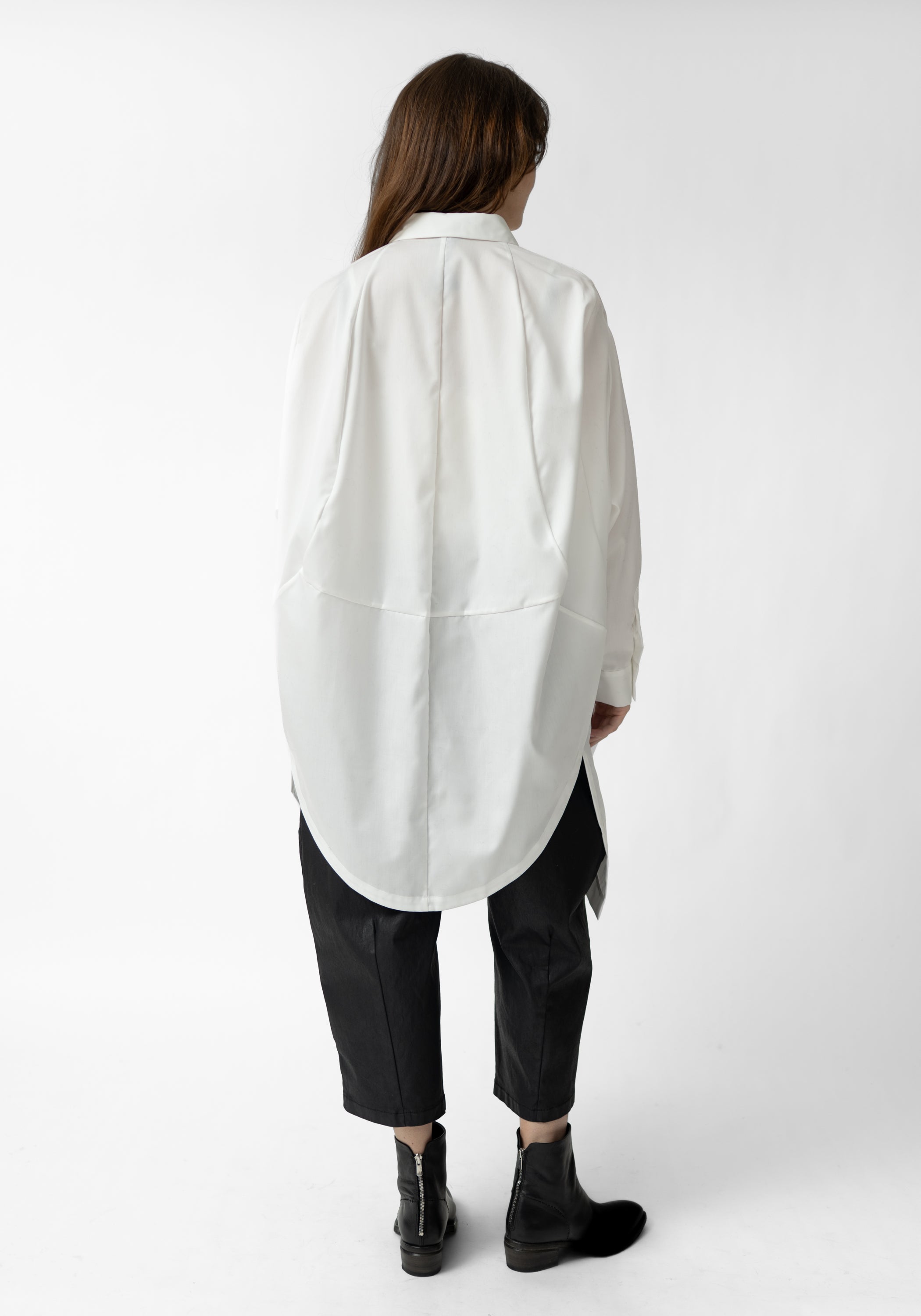 Oversized Asymmetric Button Front Blouse