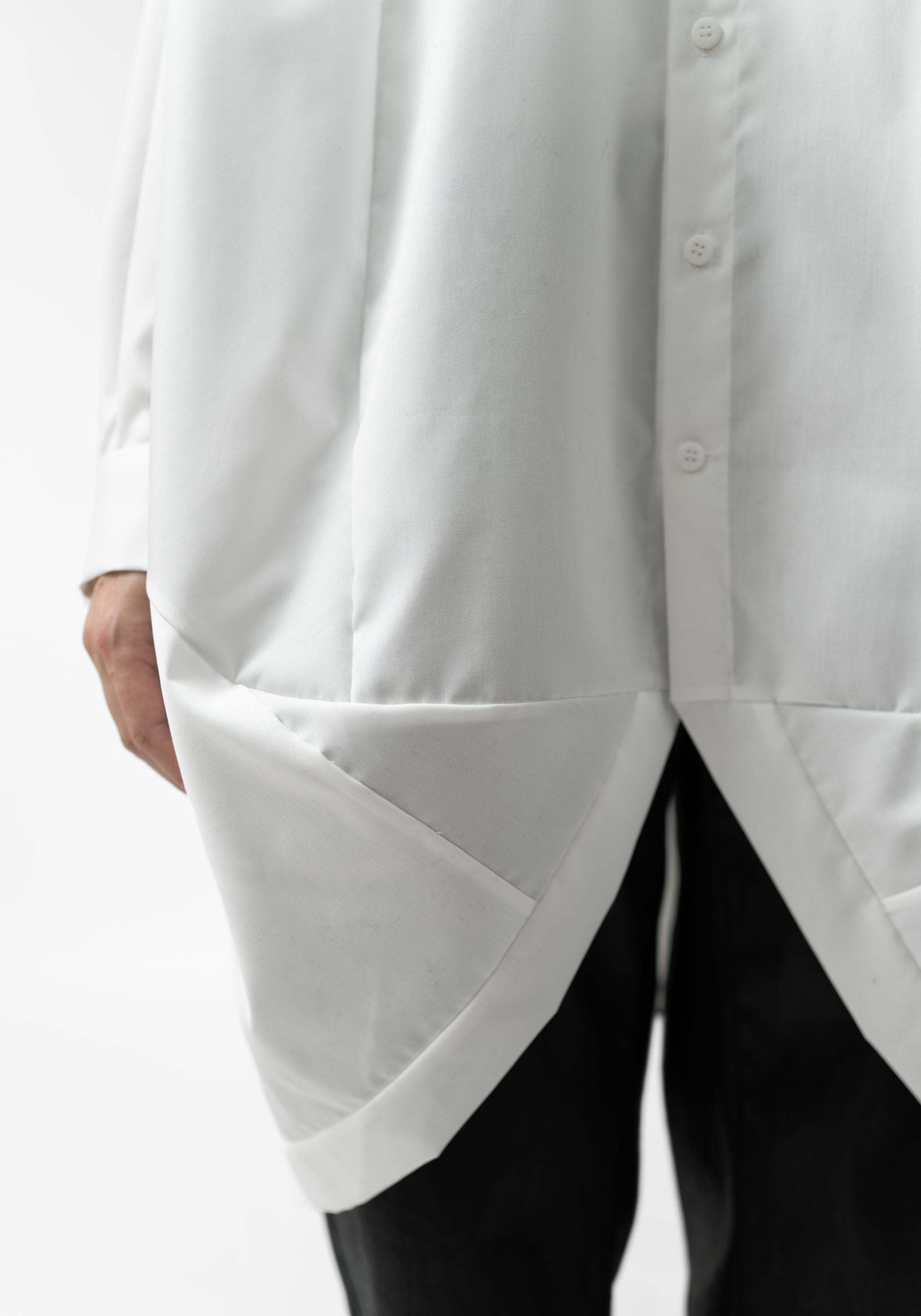 Oversized Asymmetric Button Front Blouse