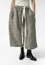 Drop Seat Wide Leg Felted Wool Pants