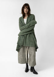 Oversized Open Front Wool Blend Knit Cardigan