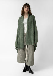 Oversized Open Front Wool Blend Knit Cardigan