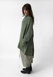 Oversized Open Front Wool Blend Knit Cardigan