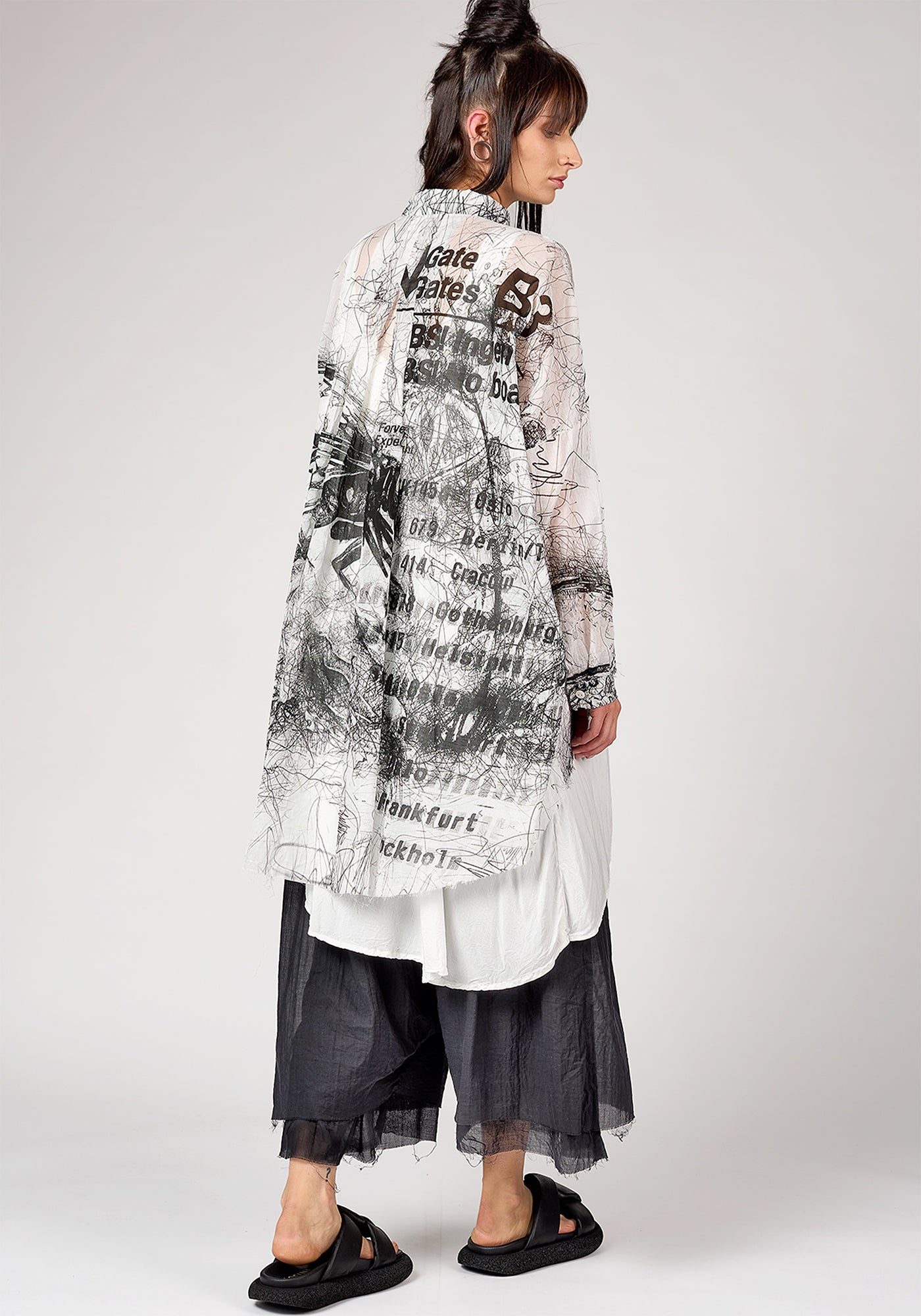 NB 2092 Arta Asymmetric Semi-Sheer Tunic Blouse - December Thieves