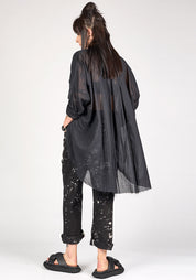 NB 2092 Arta Asymmetric Semi-Sheer Tunic Blouse - December Thieves