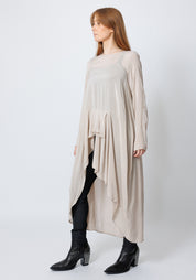 Swissa Oversized Asymmetric Ruffle Detail Tunic Blouse