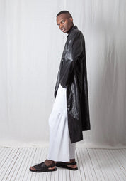 Coated Viscose Draped Panels Coat