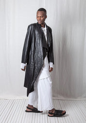 Coated Viscose Draped Panels Coat