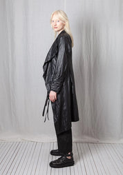 Coated Viscose Draped Panels Coat