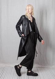 Coated Viscose Draped Panels Coat