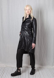 Coated Viscose Draped Panels Coat