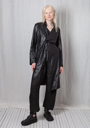 Coated Viscose Draped Panels Coat