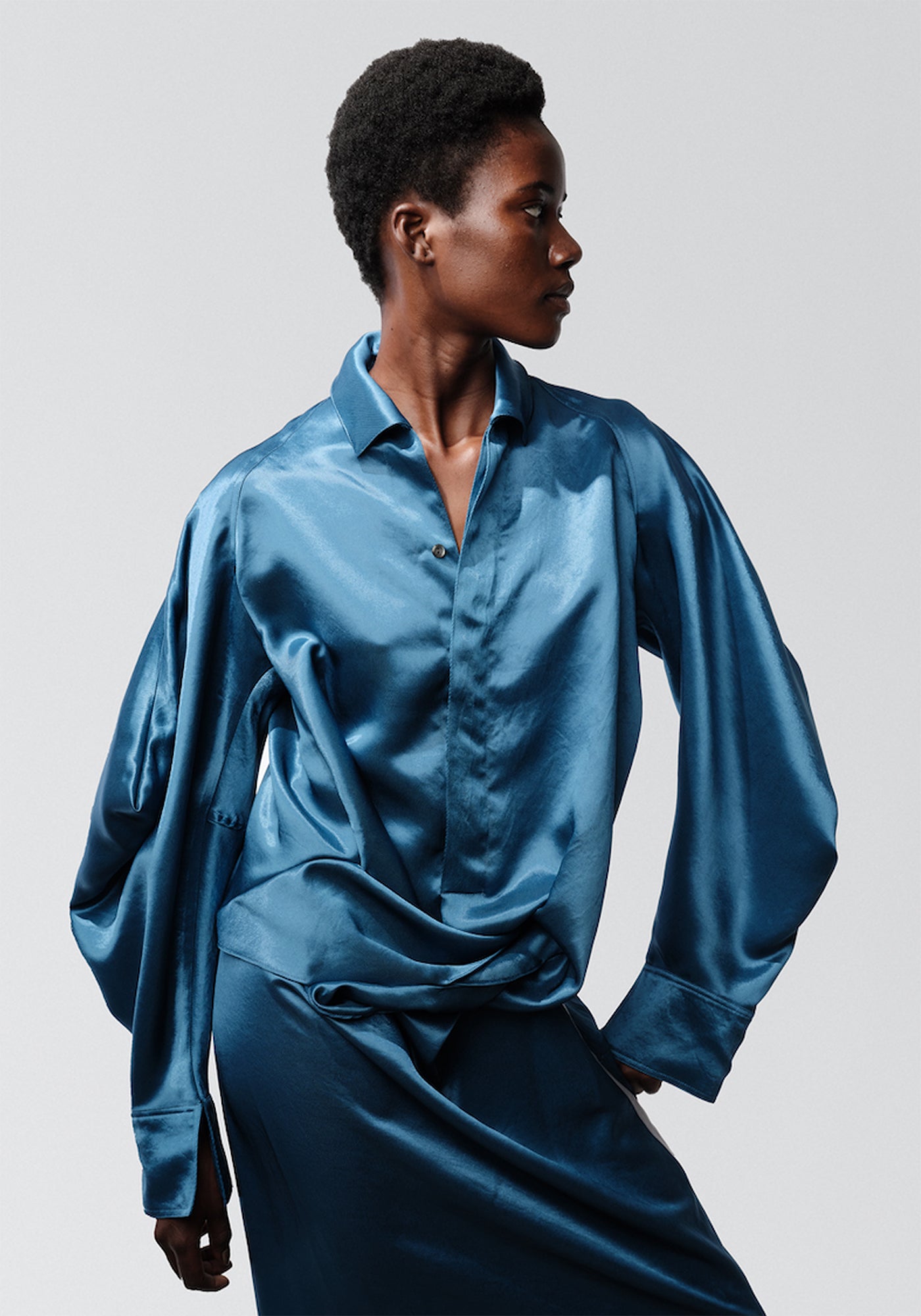 DK29-07-B03 Draped Blouse - December Thieves