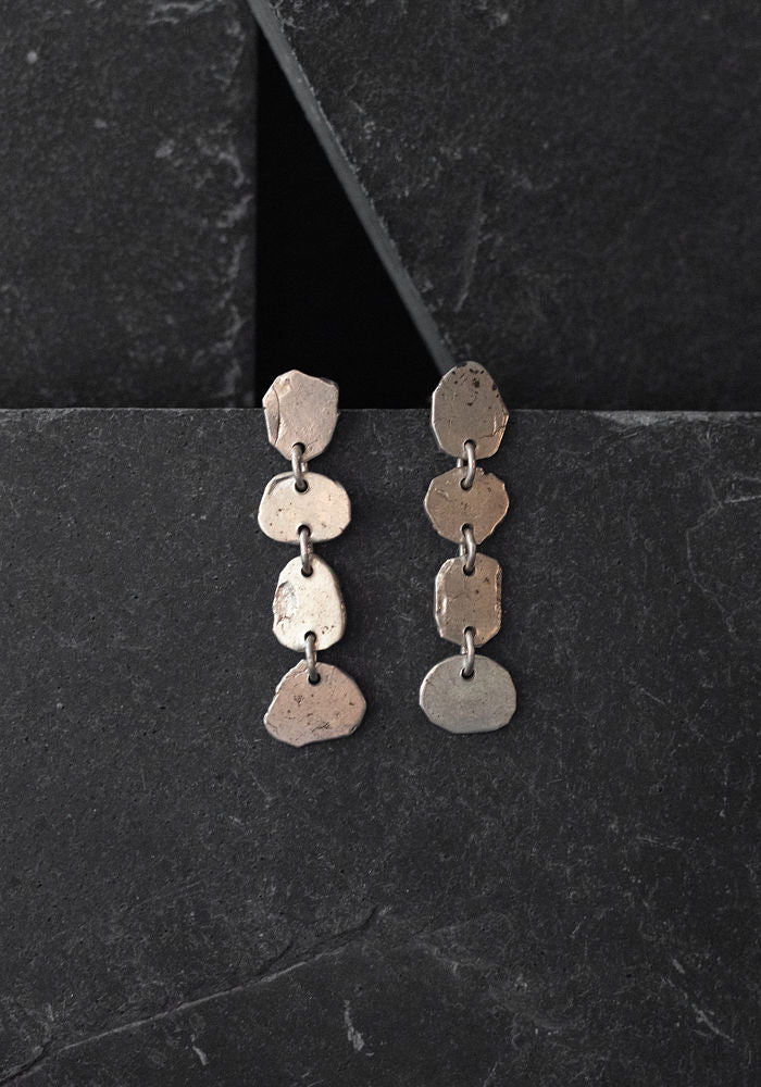 Sterling Silver Medium Pebble Earrings